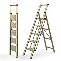 WOA WOA 5 Step Ladder, Folding Ladder with Anti-Slip Wide Pedal, Portable Folding Step Ladder wit... | Amazon (US)