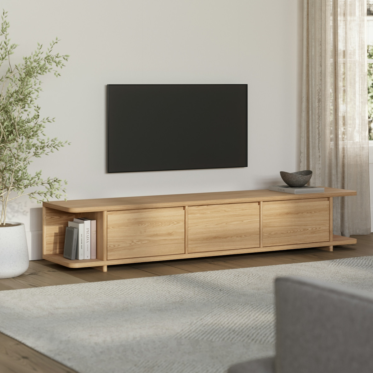 Judith 79" Low Media Unit - White Oak | Article