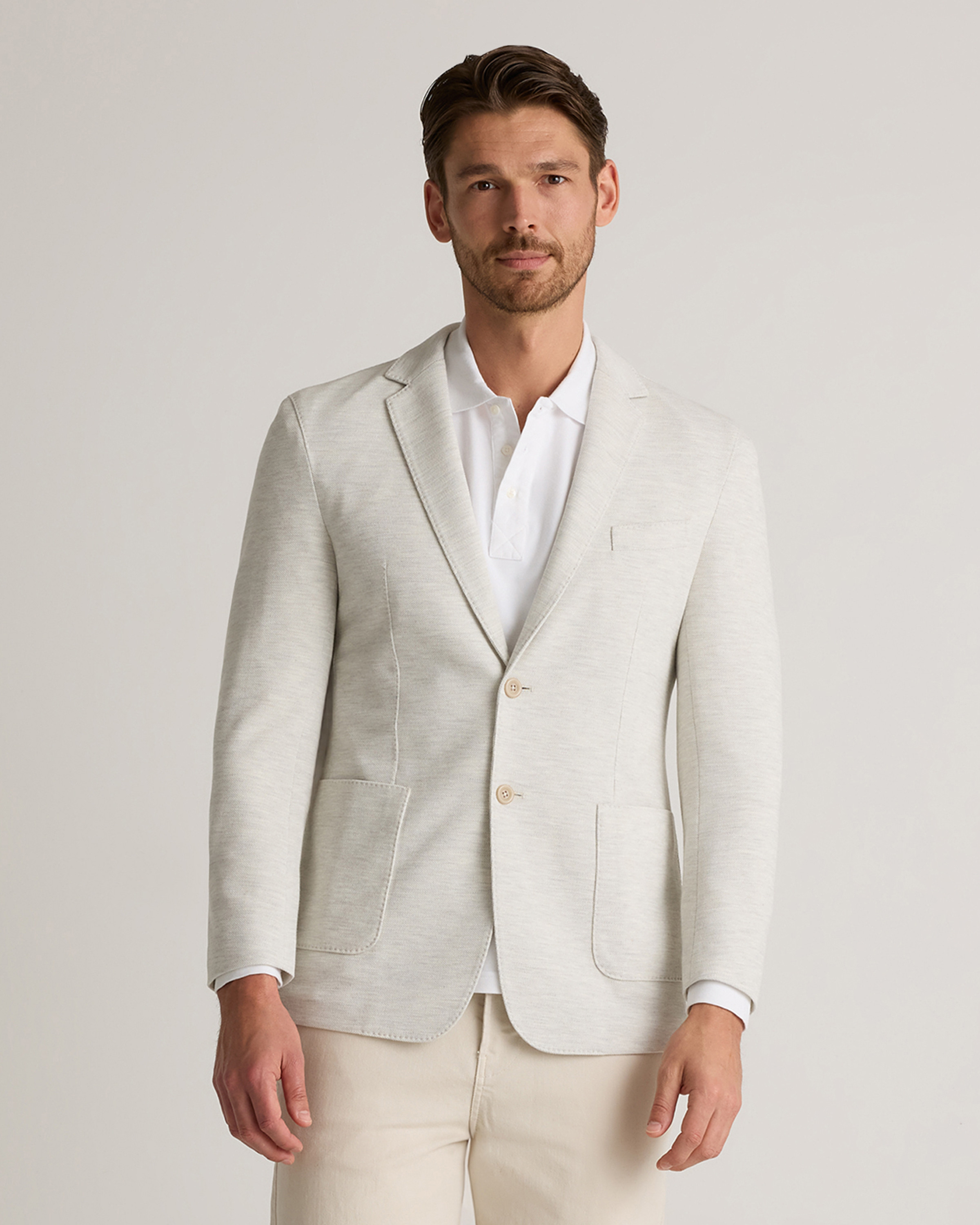 Quince | Men's Cotton Pique Knit Blazer in Heather White, Size XL, Organic Cotton | Quince