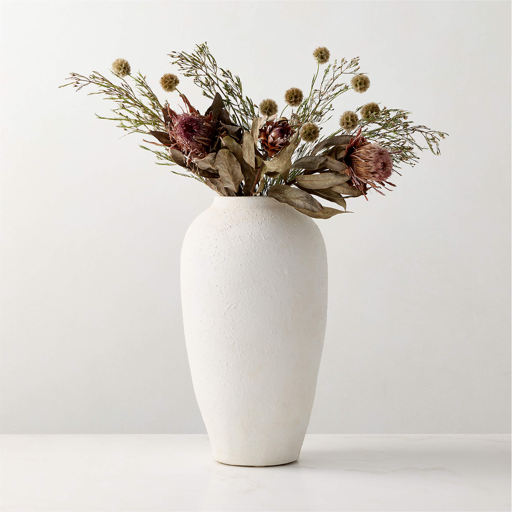 Torino Modern Textured White Vase + Reviews | CB2 | CB2