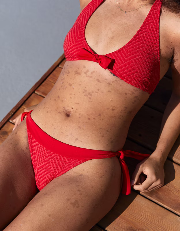 Aerie Jacquard Tie Bikini Bottom | American Eagle Outfitters (US & CA)