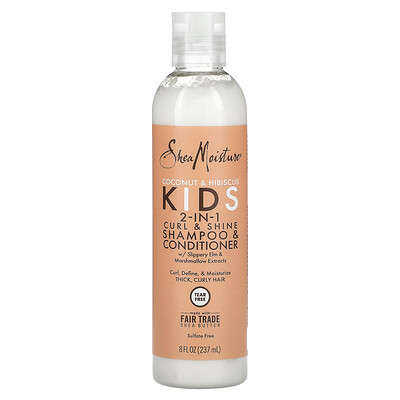 SheaMoisture, Kids 2-In-1 Curl & Shine Shampoo & Conditioner, Coconut & Hibiscus, 8 fl oz (237 ml) | iHerb