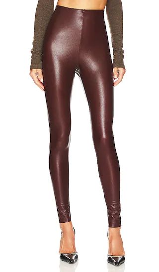 Faux Leather Legging in Oxblood | Revolve Clothing (Global)