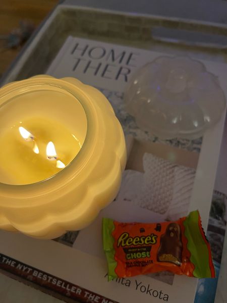 $10 vanilla pumpkin glass jar candle for fall decor 🎃 👻 

#LTKSeasonal #LTKHalloween #LTKhome