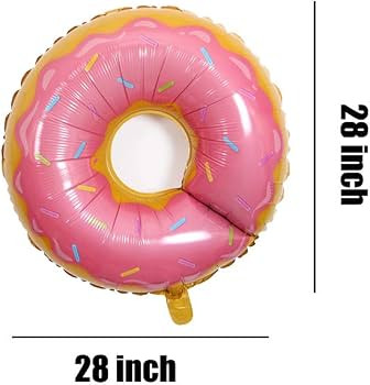 Donut Balloons Sweet Candy Multicolor Donut Shaped Aluminum Foil Mylar Balloons for Donut Theme B... | Amazon (US)