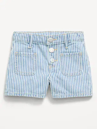 High-Waisted Striped Mariner Jean Shorts for Toddler Girls | Old Navy (US)