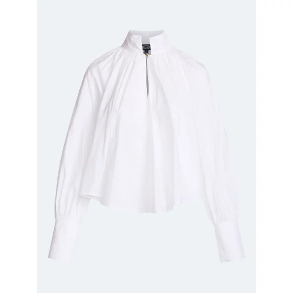 Scoop Women's and Women's Plus Flowy Volume Cotton Blouse, Sizes XS-4X | Walmart (US)