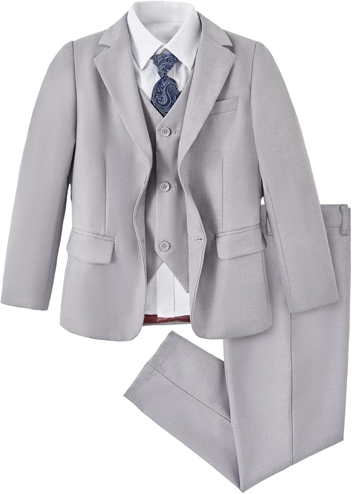 Boys Suit Slim Fit 5 Piece for Kids Toddler Suit Wedding Outfit for Teenage Boys Formal Tuxedo Se... | Amazon (US)