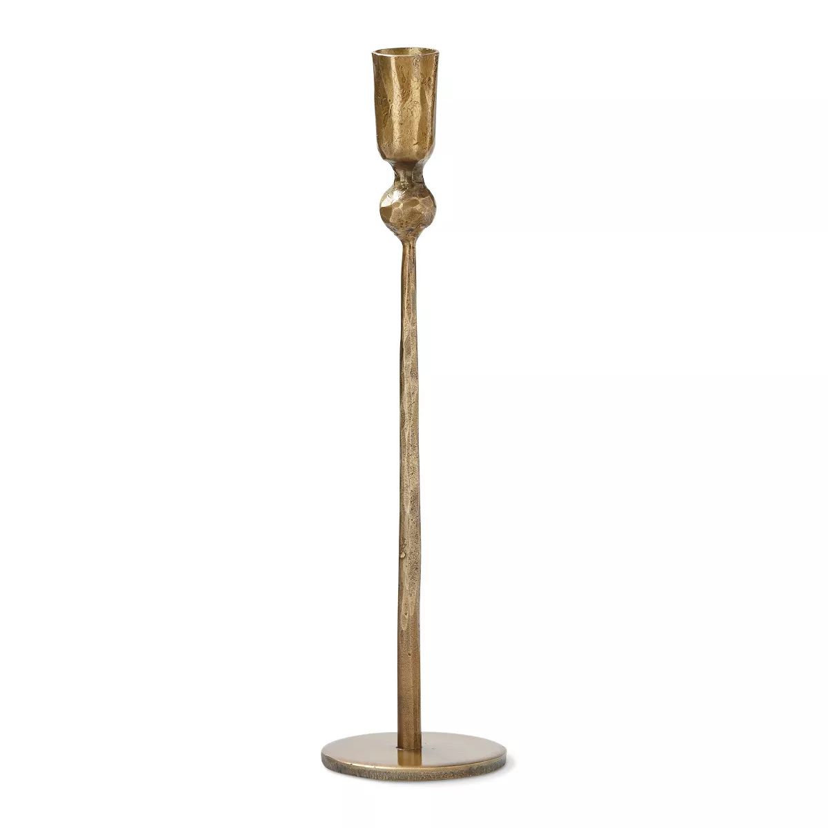 tag Antique Gold Metal Luxe Taper Candle Holder Tall, 3.0L x 3.0W x 12.0H inches Candlestick, | Target