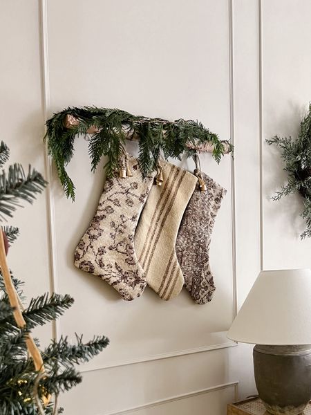 The prettiest Christmas stockings - one of a kind made from vintage kilim rugs. Vintage Christmas, classic Christmas, traditional Christmas 

#LTKhome #LTKSeasonal #LTKHoliday