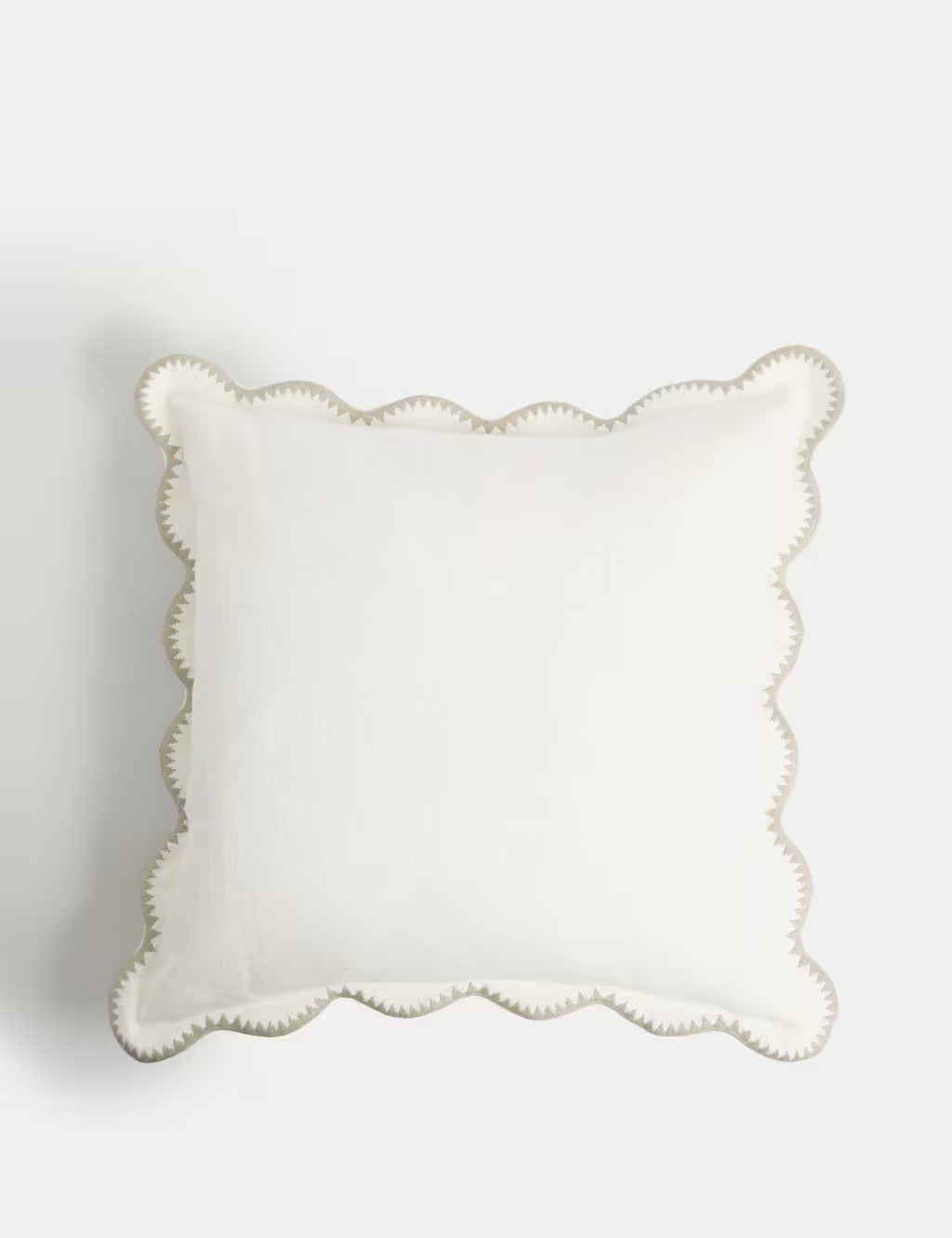 Pure Cotton Large Embroidered Scallop Cushion | Marks & Spencer (UK)