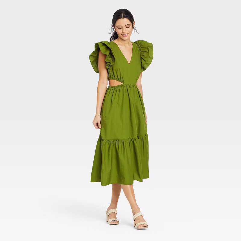 Women's Flutter Sleeveless Cut Out Dress - A New Day™ | Target