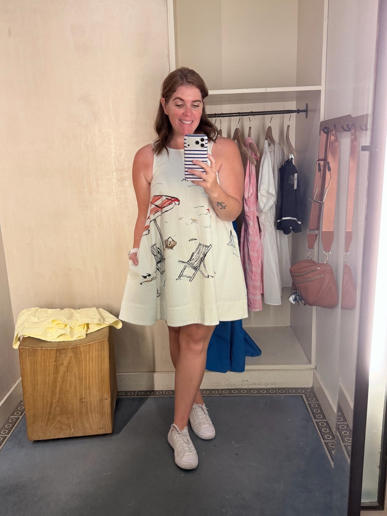 If there was a perfect dress for summer, this one would be it! The beach scene on this dress just gives it a little added pizzaz! 

The dress runs TTS (I’m in a medium) and it does come in one other pattern option!

#LTKSeasonal #LTKMidsize #LTKootd