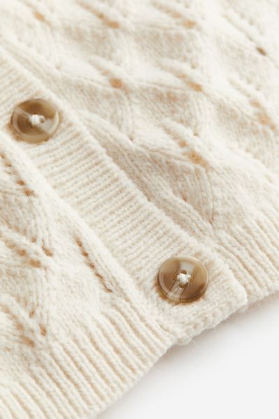 Pointelle-knit Cardigan - Natural white - Kids | H&M US | H&M (US + CA)