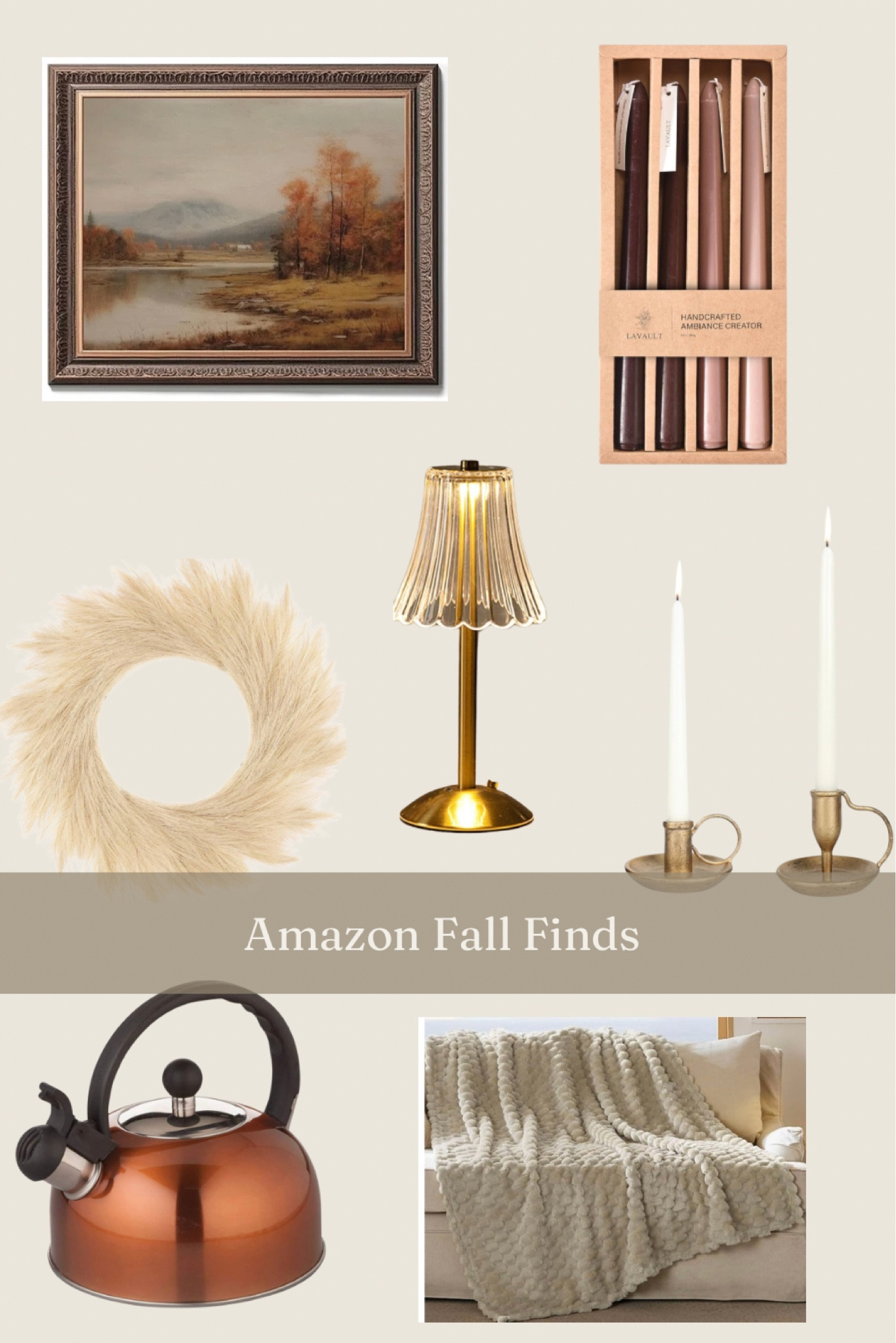 Affordable and simple fall decor finds from Amazon

Cozy blanket | candlesticks | cordless lamp | tea kettle | fall wreath | fall art



#LTKHome #LTKFindsUnder50 #LTKSeasonal