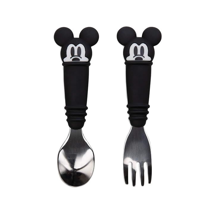 Bumkins Utensils, Disney Silicone and Stainless Steel Baby Fork and Spoon Set, Toddler Silverware... | Amazon (US)
