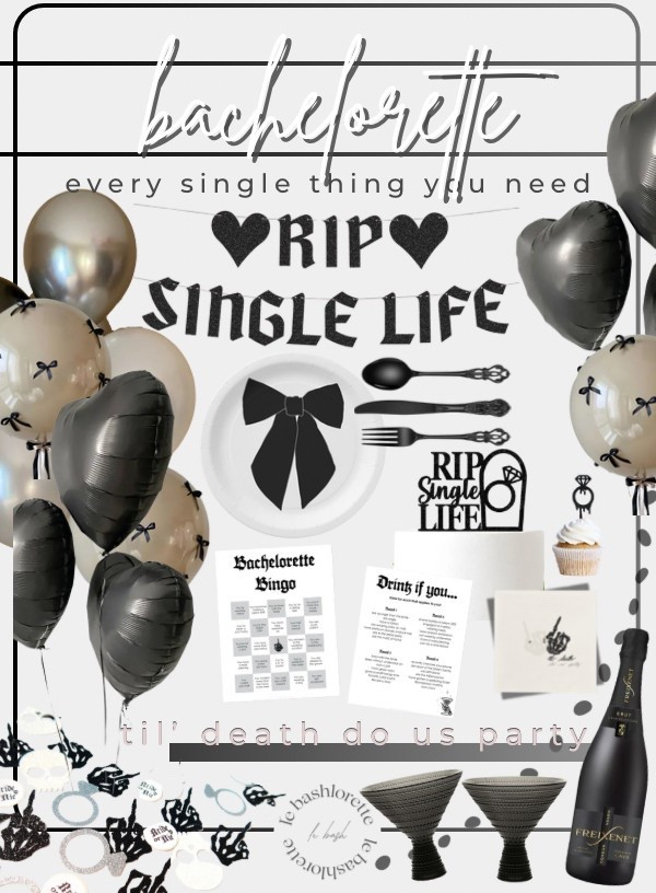 Bachelorette Party: Til’ Death Do Us Party Bachelorette Theme
☠️🖤👰🏻‍♀️🐦‍⬛🥀🍸

#LTKParties #LTKWedding