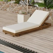 Christopher Knight Home Wood Outdoor Chaise Lounge Chair with Adjustable Backrest and Foldable Cu... | Walmart (US)
