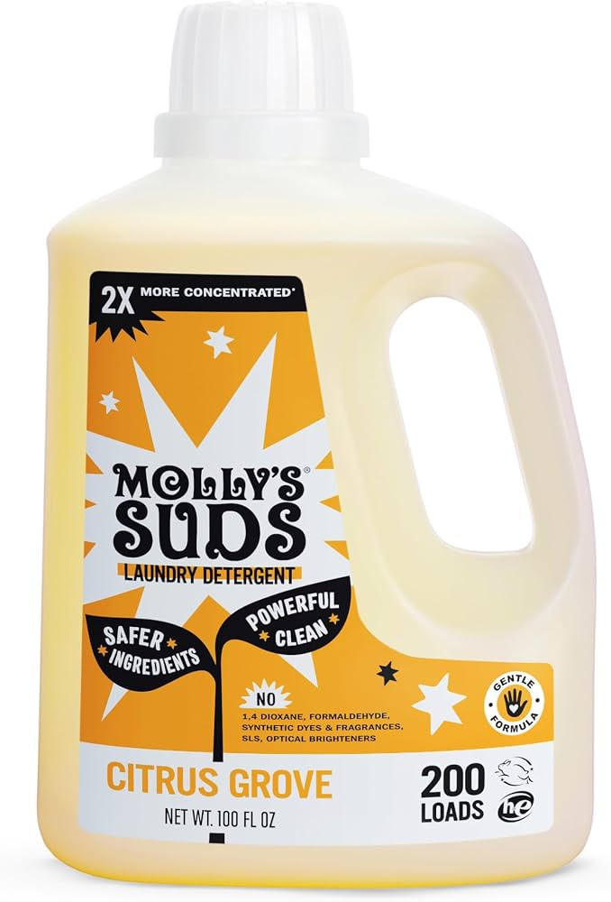 Molly's Suds Liquid Laundry Detergent | Clean Laundry Detergent Soap for Sensitive Skin | 2x Conc... | Amazon (US)