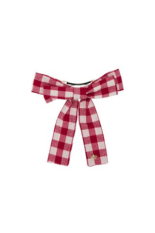 Lele Sadoughi Gingham Antoinette Bow Barrette in Ladybug Red from Revolve.com | Revolve Clothing (Global)