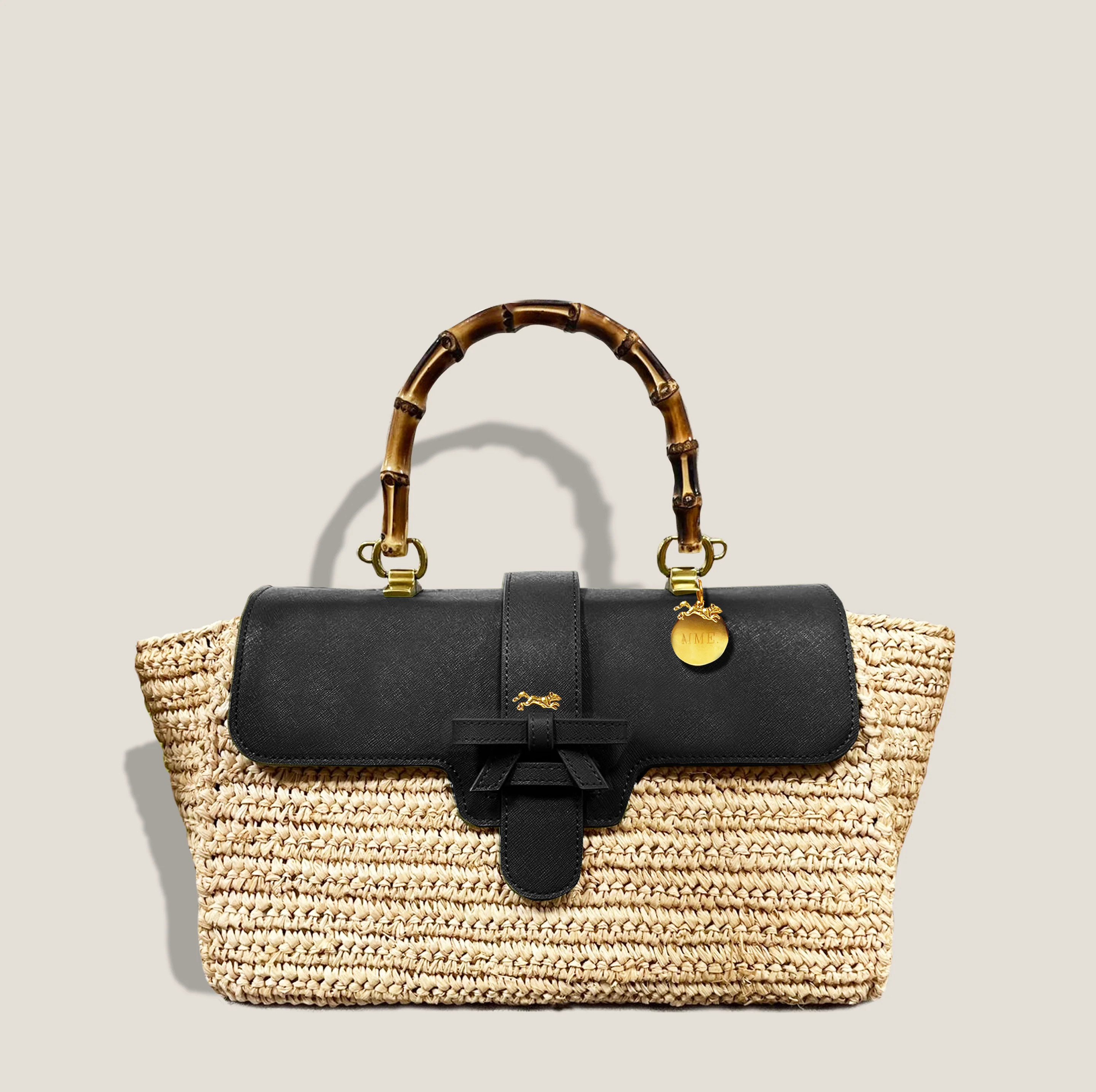 WOVEN MISS ONASSIS BAG - NOIR | MME.MINK