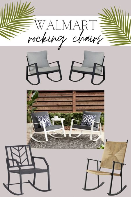 Walmart rocking chairs! Modern patio furniture. Outdoor chair. Patio chair. Porch chair. 

#LTKSeasonal #LTKhome #LTKFestival