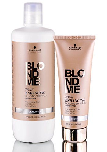 Schwarzkopf Pro BlondMe Tone Enhancing COOL BLONDE Bonding Shampoo (includes free Sleek Compact Mirr | Amazon (US)