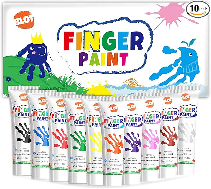 Kids Washable Finger Paint for Toddlers Art Supplies Gift for Baby Hand Painting DIY Crafts, Non ... | Amazon (US)
