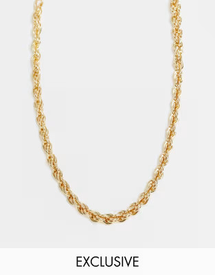 DesignB London Exclusive chunky twisted necklace in gold | ASOS (Global)
