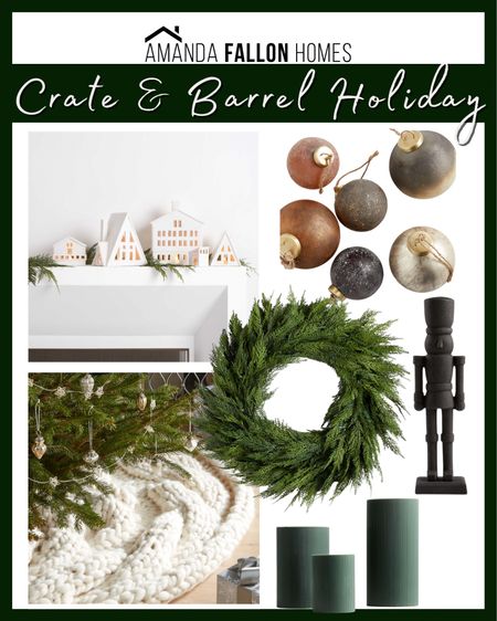 Crate & Barrel holiday decor!

Neutral Christmas. Realistic wreath. Black nutcracker. Sweater knit tree skirt. Little houses. Ceramic houses. Neutral ornaments. Green candles. 

#crateandbarrel

#LTKhome #LTKHoliday #LTKunder100