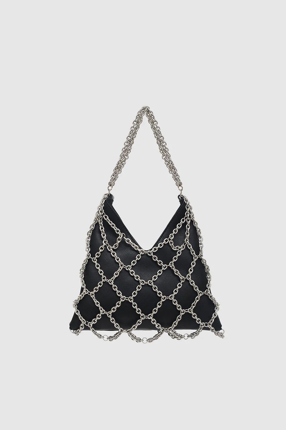 Mini Gaia Chain Bag - Black And Silver | Anine Bing
