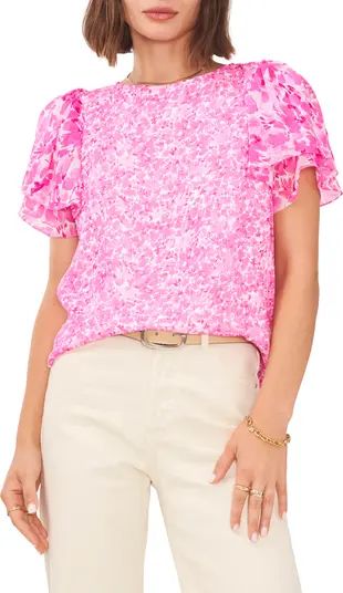 Floral Print Ruffle Sleeve Blouse | Nordstrom