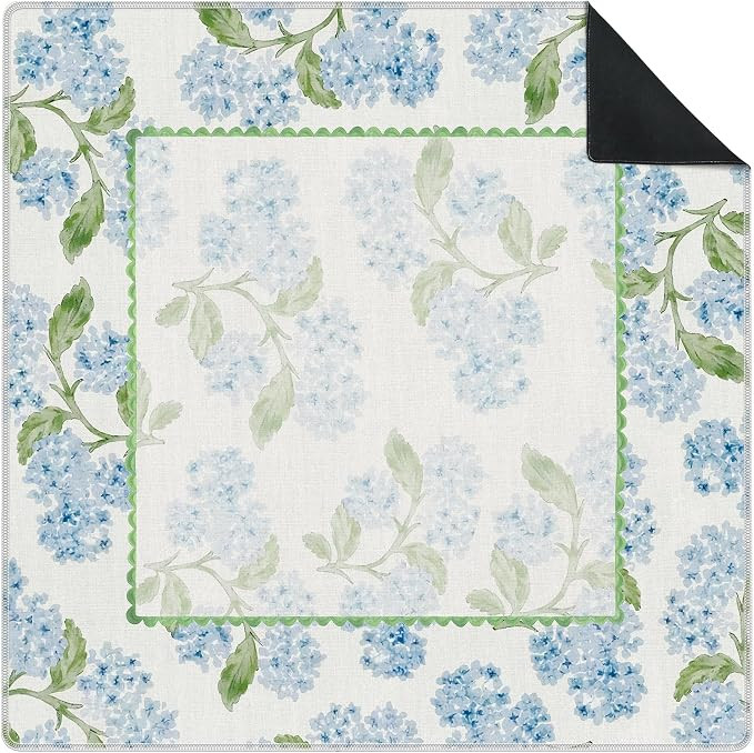 Blue Hydrangea Floral Mahjong Mat for Table 31.5 X 31.5 in, Gifts for Mahjong Players, Grandmille... | Amazon (US)