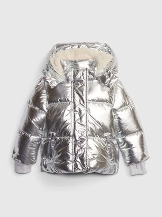 Toddler Recycled Metallic Shine Heavyweight Puffer Jacket | Gap (US)