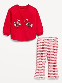Disney© Minnie and Mickey Mouse Sweatshirt and Leggings Set for Baby | Old Navy (US)