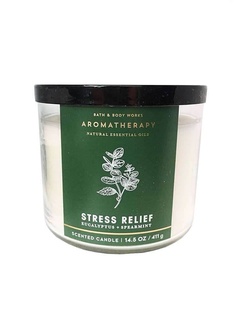 Bath & Body Works, Aromatherapy Stress Relief 3-Wick Candle, Eucalyptus Spearmint | Amazon (US)