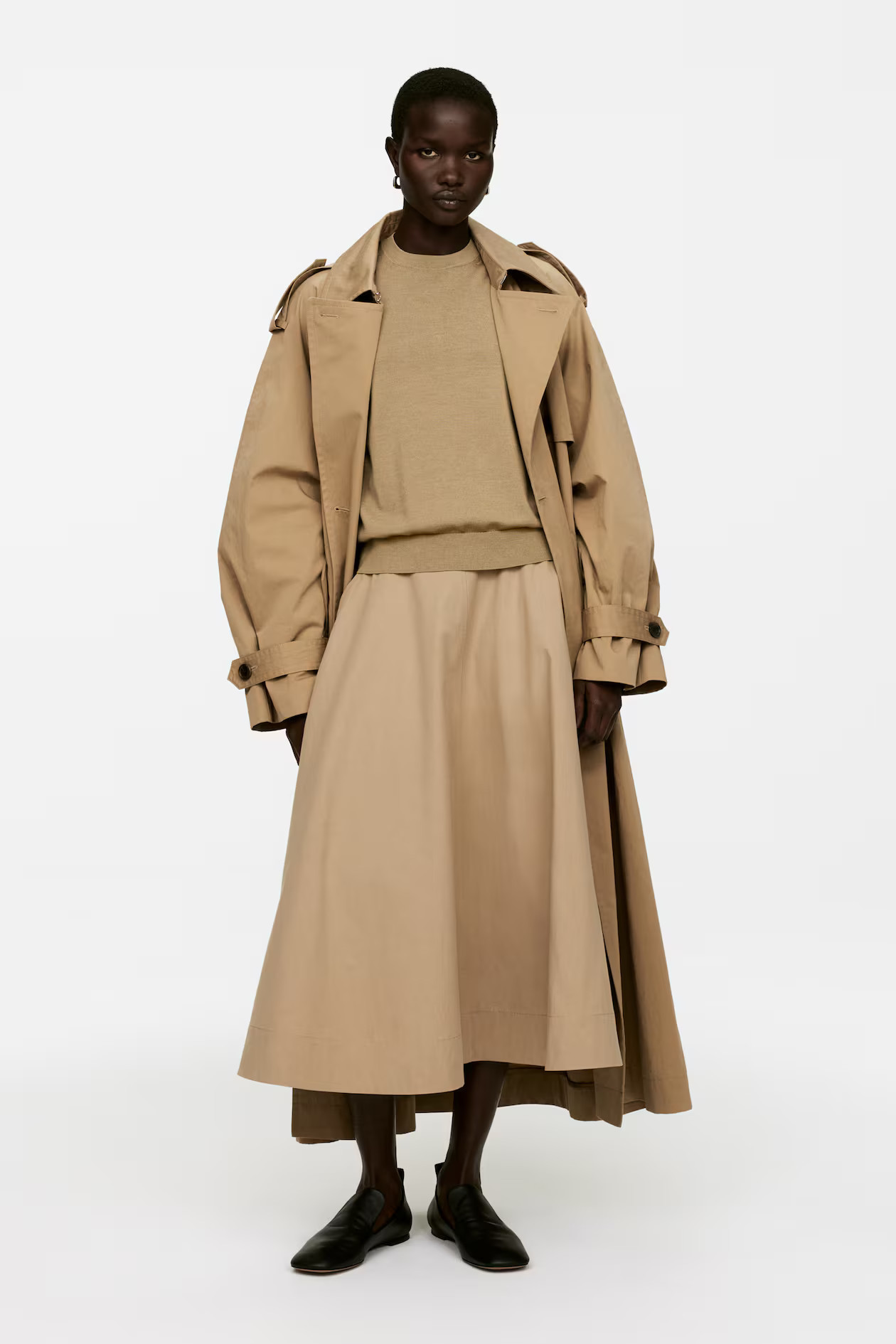 Gonna lunga in popeline | H&M (FR, IT, ES, PT, BE)