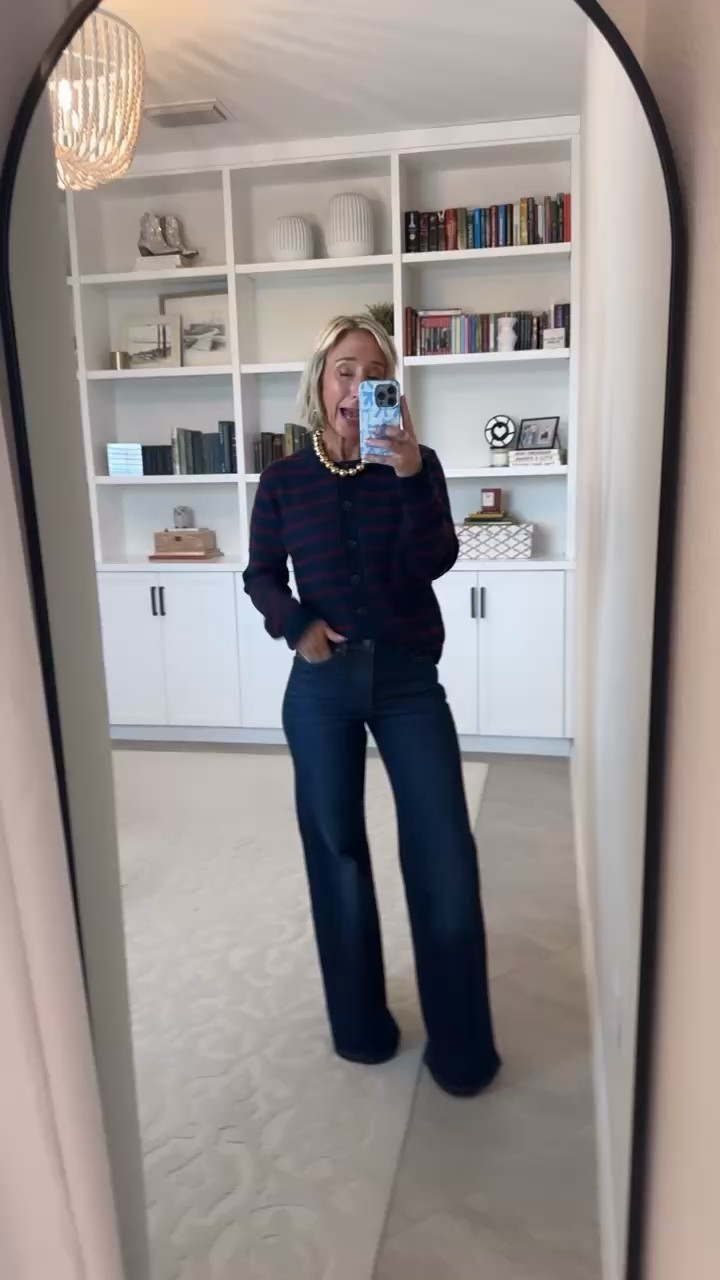 Walmart - new brand on sale. Crewneck Cardigan w/ Patch Pockets - size XS. Was $17.98. Now $13. 4 colors. Wide Leg Jeans (says cropped but is not) - size 2, full. Was $28. Now $21. 4 colors.