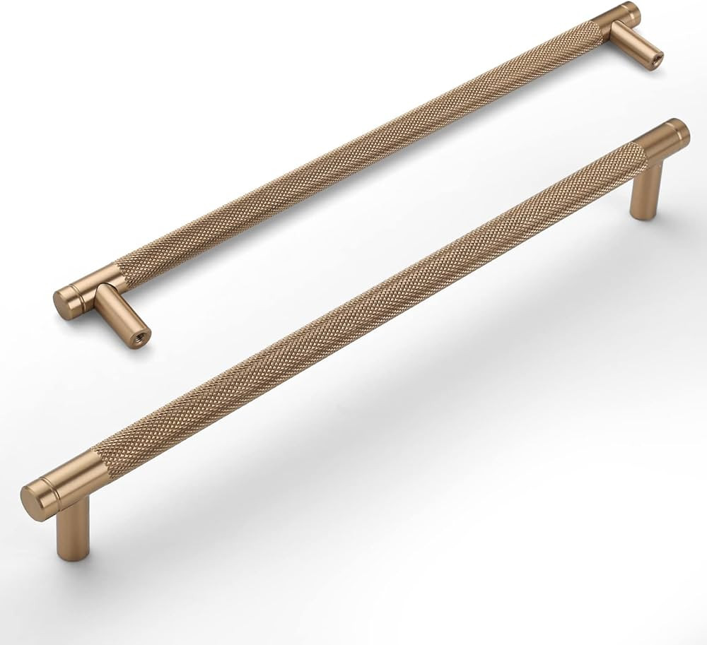 Amerdeco 10 Pack Champagne Bronze Knurled Cabinet Pulls 10 Inch Center to Center Champagne Gold K... | Amazon (US)