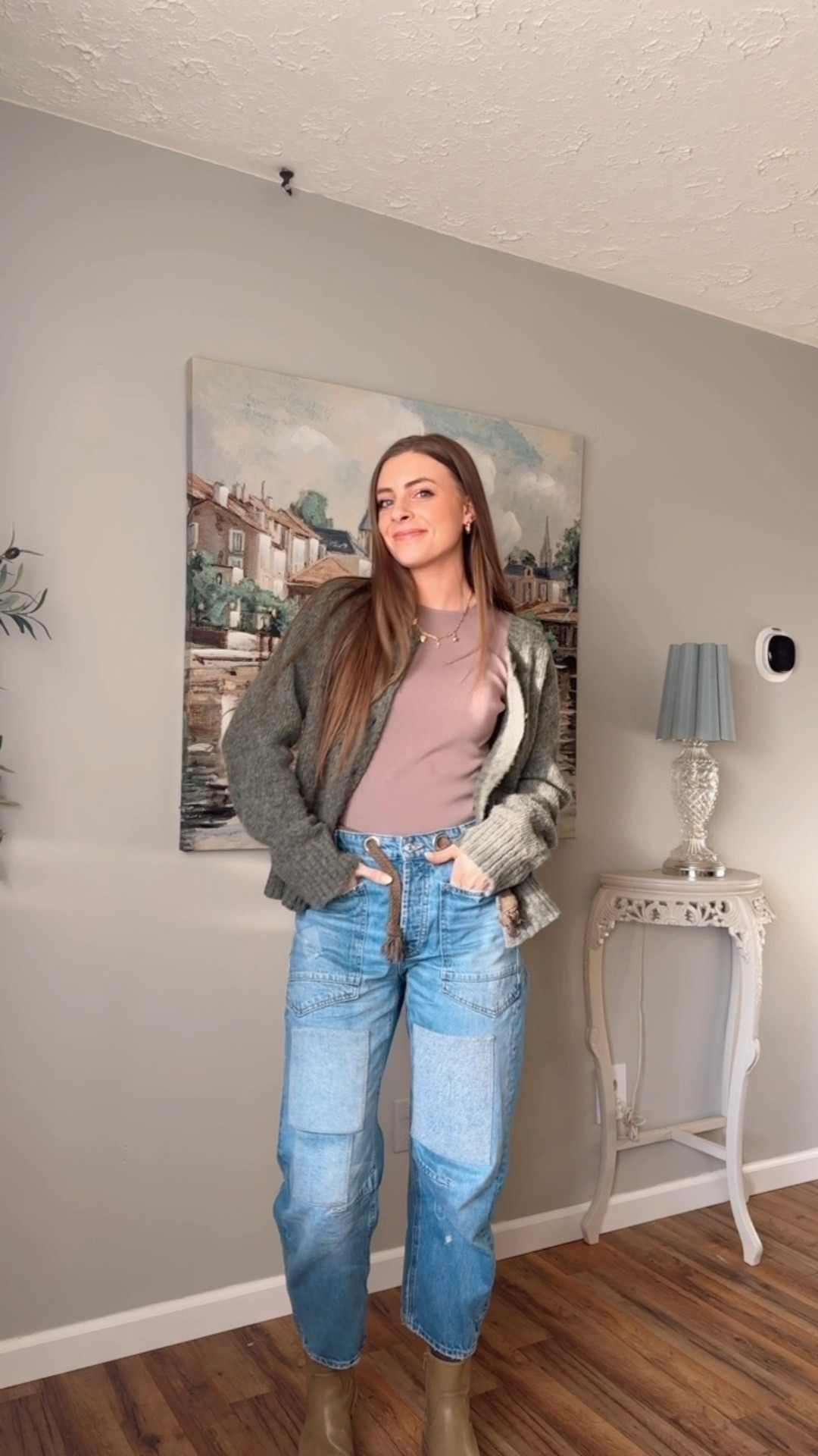 OOTD 3/6/25

Olive green wool cardigan, thrifted cozy oversized cardigan sweater button up front, mocha tan ribbed long sleeve t-shirt tee, olive green chunky boots, Amazon finds for less, custom charm necklace, twisted gold hoop earrings, affordable Amazon jewelry hoops, 

#LTKFindsUnder100 #LTKSeasonal #LTKSaleAlert