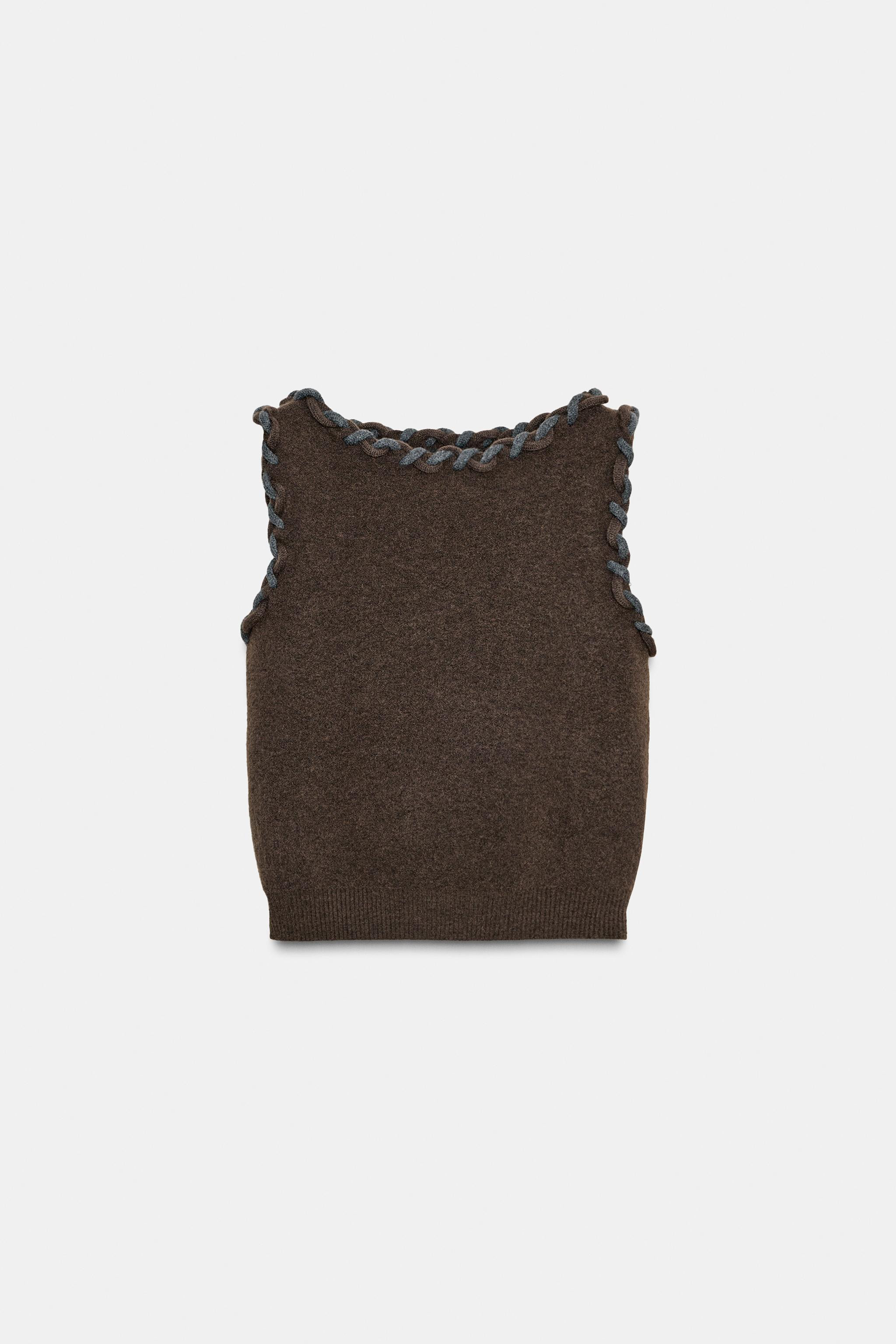 INTERWOVEN TRIM KNIT TOP | Zara US