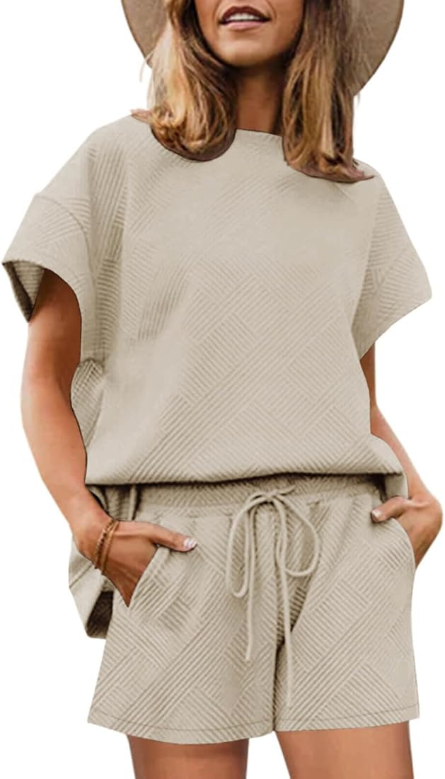 Tankaneo Womens Loungewear Set Short Sleeve Tops and Shorts 2 Piece Outfits Matching Lounge Pajam... | Amazon (US)