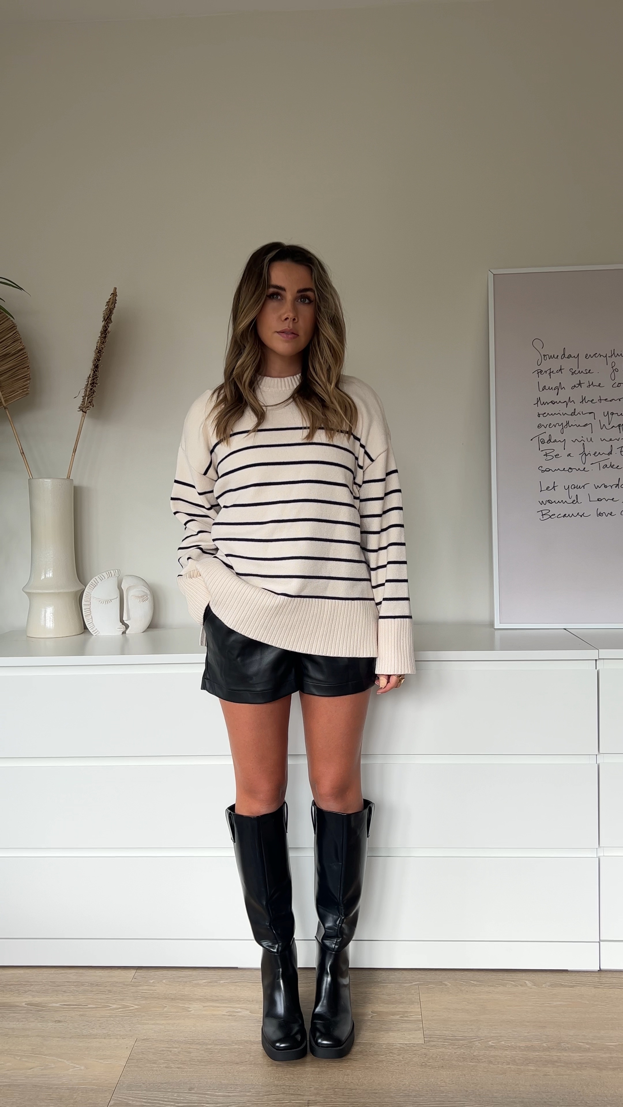 SPRING CAPSULE WARDROBE. 💕 a capsule is different for everyone but these are the pieces that I’ve been gravitating towards already, and know I’ll wear a lot this season. 🌿
.
< all links are on my LTK (in bio), stories and march highlight >
Starting with the classic white bodysuit, straight leg jeans and Birkenstocks paired with a leather jacket because they are my most worn pieces, followed by pointed black boots which can be dressed up or down and a cream satin skirt. A neutral knit jumper is always an essential and I’ve also noticed I gravitate to my leather shorts a lot at this time of year with knee high boots! The trench coat is an obvious spring decision especially with a striped jumper, grey sweatshirt/sweatpants and my black activewear tee and leggings which I always wear (oh and a puffer filet because I’m not ready to put the puffer coat away just yet). 
.
 Let’s pretend this wasn’t a 30 minute long clip that took all of my brain power to make it work 🫠
.
.
.
Spring wardrobe essentials. Capsule wardrobe. Minimal wardrobe staples. Spring outfit ideas. Casual style. Basic outfit inspiration. Spring outfits. Fashion inspo. Daily outfits. That girl wardrobe essentials. Basics for every wardrobe.

#LTKSeasonal #LTKunder100 #LTKstyletip