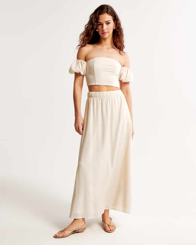 Crinkle Flowy Maxi Skirt | Abercrombie & Fitch (US)