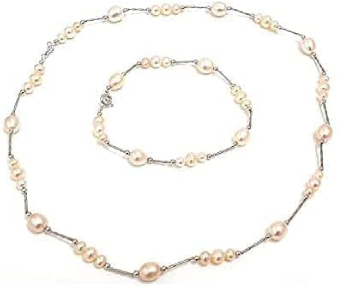 Pierre Lorren Classic Real Pearl Necklace Bracelet for Women Freshwater Cultured Pearl Jewelry Se... | Amazon (US)