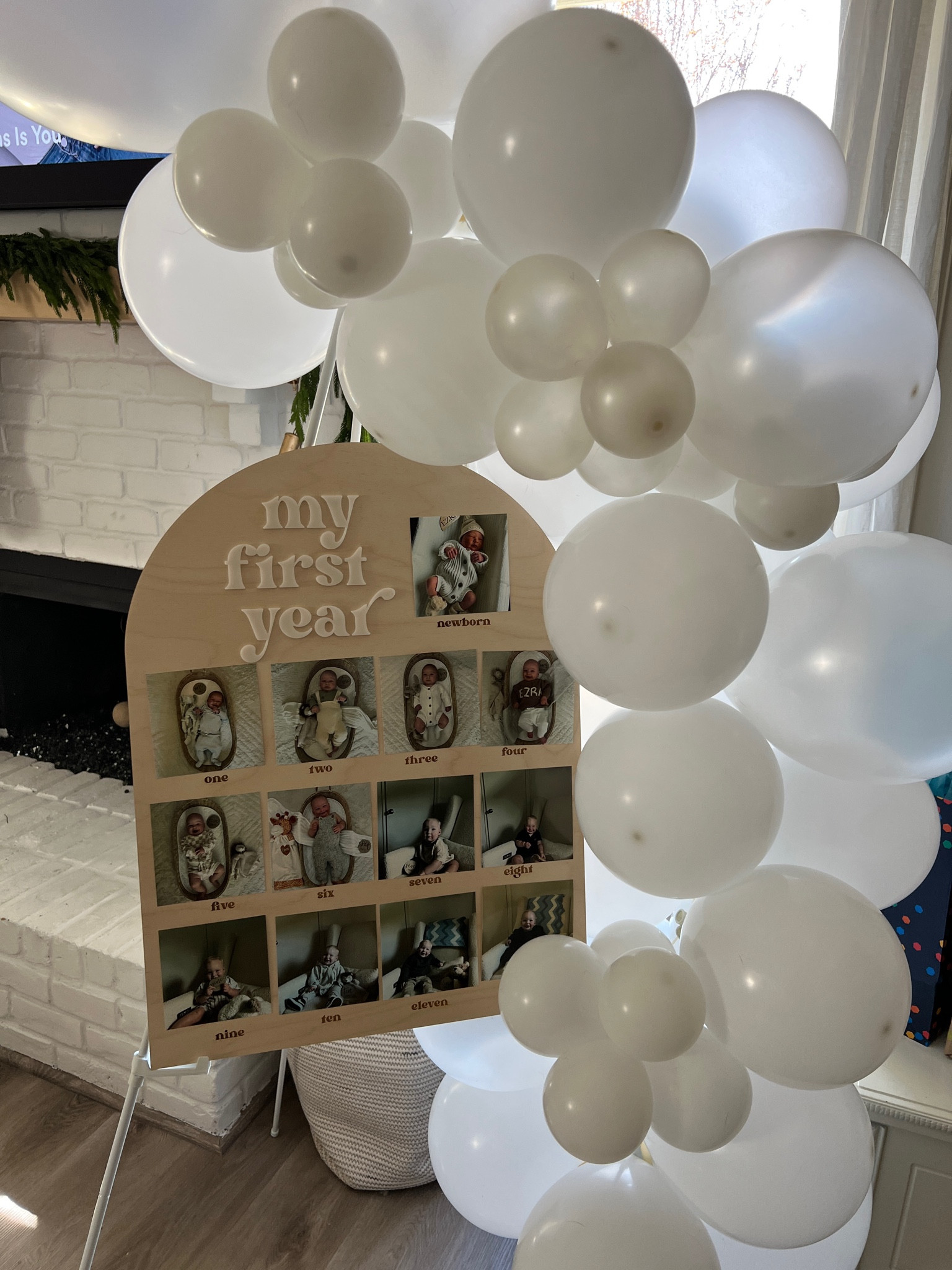 first birthday party milestone board 🤍 such a great Etsy find! Also linking his felt crown, and other custom etsy finds! 

#LTKbaby