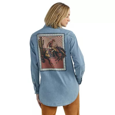 Wrangler Women's Rodeo Poster Western Denim Snap Shirt | Tractor Supply