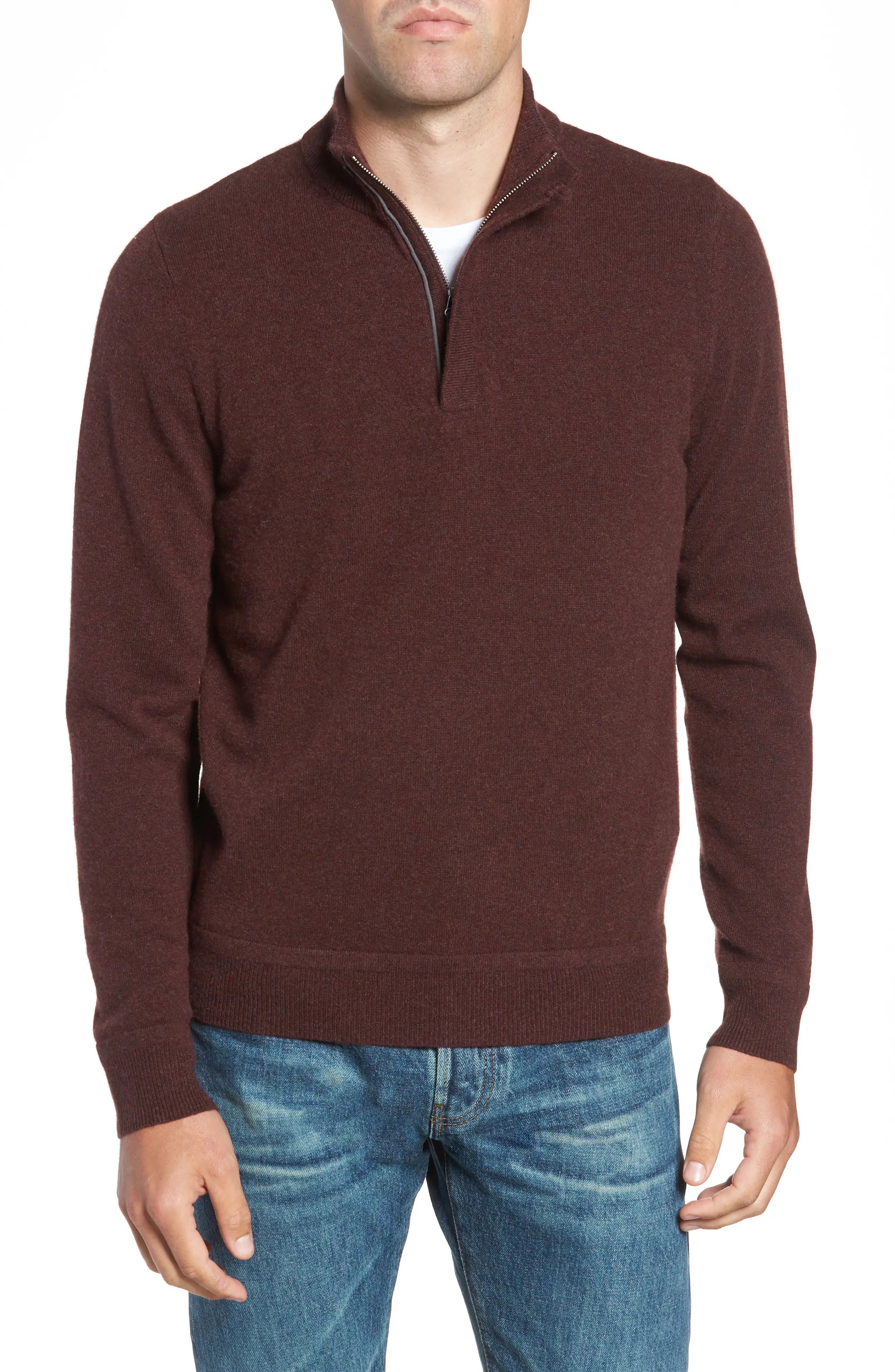 Nordstrom Men's Shop Regular Fit Quarter Zip Cashmere Sweater | Nordstrom