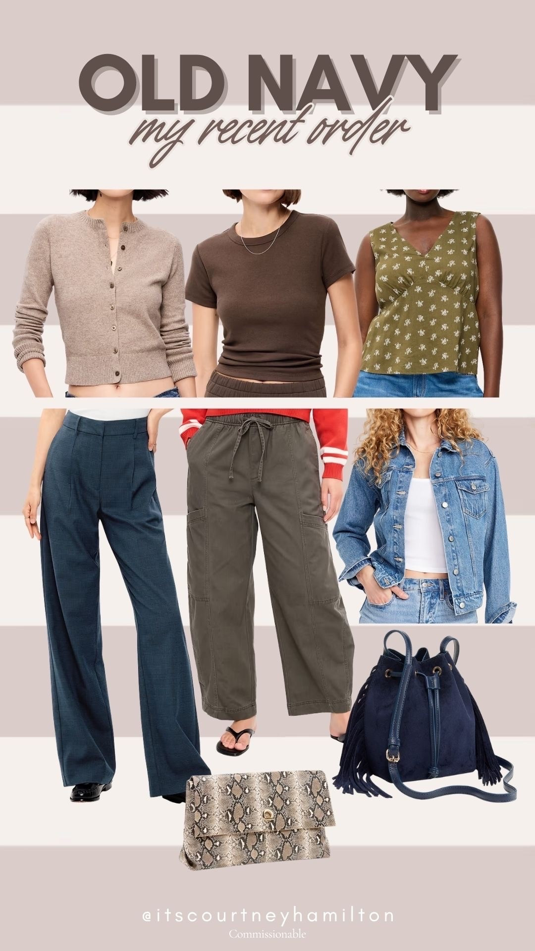 My recent Old Navy order!! I did a large in the tops, a large in the green pants, a 12 in the trousers, an an XL in the denim jacket!

Summer fashion, fall fashion, new arrivals, finds under 100, Courtney Hamilton

#LTKootd #LTKSaleAlert #LTKSeasonal
