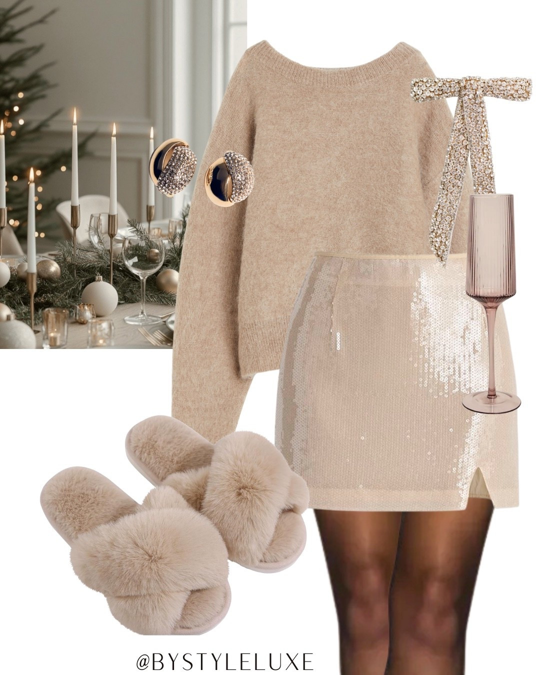 CHRISTMAS AT HOME - dreamy nude beige tones 

#sequinskirt #partylook #hm 

#LTKfestive #LTKpartywear #LTKwinter